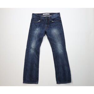 Express Mens Size 30x30 Faded Rocco Slim Fit Boot Cut Denim Jeans Blue Cotton